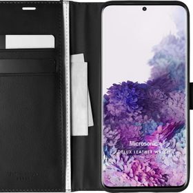 Microsonic Samsung Galaxy S20 Delux Leather Wallet Siyah Kılıf