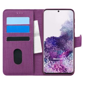 Microsonic Samsung Galaxy S20 Fabric Book Wallet Mor Cep Telefonu Kılıf