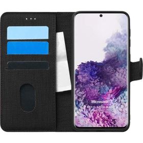 Microsonic Samsung Galaxy S20 Fabric Book Wallet Siyah Kılıf