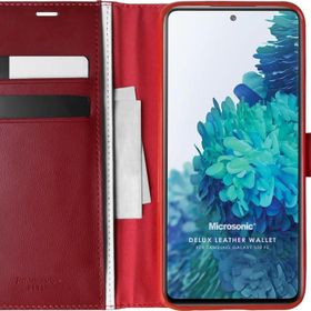 Microsonic Samsung Galaxy S20 FE Delux Leather Wallet Kırmızı Cep Telefonu Kılıf