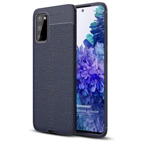 Microsonic Samsung Galaxy S20 FE Deri Dokulu Silikon Lacivert Kılıf