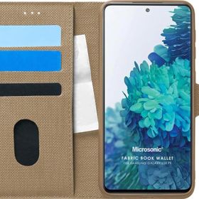 Microsonic Samsung Galaxy S20 FE Fabric Book Wallet Gold Cep Telefonu Kılıf