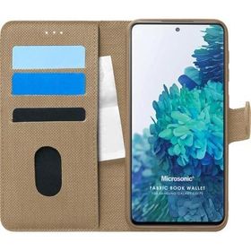 Microsonic Samsung Galaxy S20 FE Fabric Book Wallet Gold Cep Telefonu Kılıf