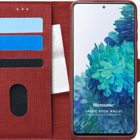 Microsonic Samsung Galaxy S20 FE Fabric Book Wallet Kırmızı Cep Telefonu Kılıf