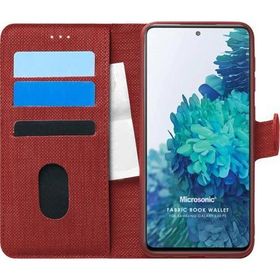 Microsonic Samsung Galaxy S20 FE Fabric Book Wallet Kırmızı Cep Telefonu Kılıf