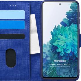 Microsonic Samsung Galaxy S20 FE Fabric Book Wallet Lacivert Kılıf