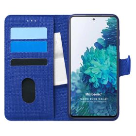Microsonic Samsung Galaxy S20 FE Fabric Book Wallet Lacivert Kılıf