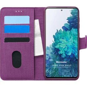 Microsonic Samsung Galaxy S20 FE Fabric Book Wallet Mor Cep Telefonu Kılıf