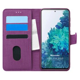 Microsonic Samsung Galaxy S20 FE Fabric Book Wallet Mor Cep Telefonu Kılıf