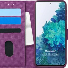 Microsonic Samsung Galaxy S20 FE Fabric Book Wallet Mor Cep Telefonu Kılıf