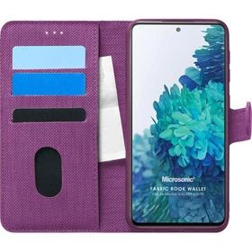 Microsonic Samsung Galaxy S20 FE Fabric Book Wallet Mor Cep Telefonu Kılıf