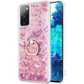 Microsonic Samsung Galaxy S20 FE Glitter Liquid Holder Pembe Cep Telefonu Kılıf