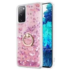 Microsonic Samsung Galaxy S20 FE Glitter Liquid Holder Pembe Cep Telefonu Kılıf