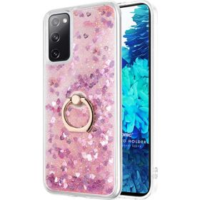 Microsonic Samsung Galaxy S20 FE Glitter Liquid Holder Pembe Cep Telefonu Kılıf