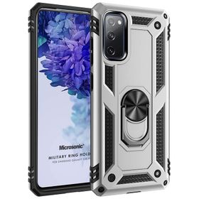 Microsonic Samsung Galaxy S20 FE Military Ring Holder Kırmızı Kılıf
