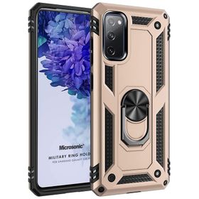 Microsonic Samsung Galaxy S20 FE Military Ring Holder Kırmızı Kılıf