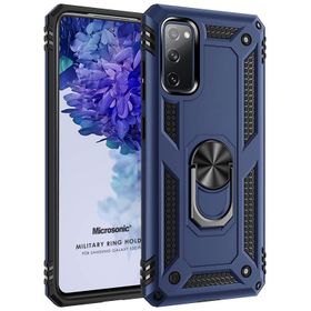 Microsonic Samsung Galaxy S20 FE Military Ring Holder Kırmızı Kılıf