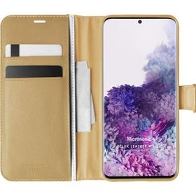 Microsonic Samsung Galaxy S20 Plus Delux Leather Wallet Gold Cep Telefonu Kılıf