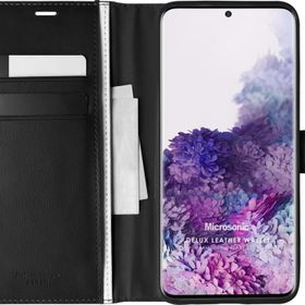 Microsonic Samsung Galaxy S20 Plus Delux Leather Wallet Siyah Kılıf