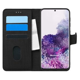 Microsonic Samsung Galaxy S20 Plus Fabric Book Wallet Siyah Kılıf