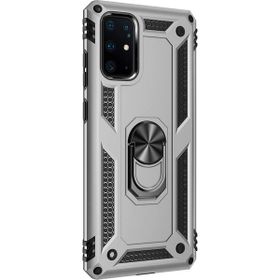Microsonic Samsung Galaxy S20 Plus Military Ring Holder Gümüş Cep Telefonu Kılıfı