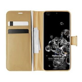 Microsonic Samsung Galaxy S20 Ultra Delux Leather Wallet Gold Cep Telefonu Kılıfı