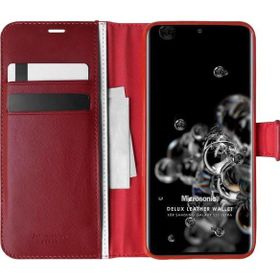 Microsonic Samsung Galaxy S20 Ultra Delux Leather Wallet Kırmızı Cep Telefonu Kılıfı