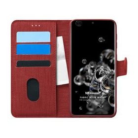 Microsonic Samsung Galaxy S20 Ultra Fabric Book Wallet Kırmızı Cep Telefonu Kılıfı