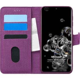 Microsonic Samsung Galaxy S20 Ultra Fabric Book Wallet Mor Kılıf