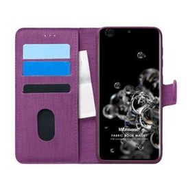 Microsonic Samsung Galaxy S20 Ultra Fabric Book Wallet Mor Kılıf