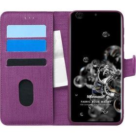 Microsonic Samsung Galaxy S20 Ultra Fabric Book Wallet Mor Kılıf