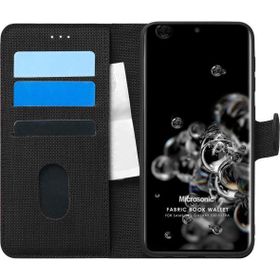 Microsonic Samsung Galaxy S20 Ultra Fabric Book Wallet Siyah Kılıf