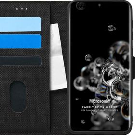 Microsonic Samsung Galaxy S20 Ultra Fabric Book Wallet Siyah Kılıf