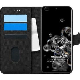 Microsonic Samsung Galaxy S20 Ultra Fabric Book Wallet Siyah Kılıf
