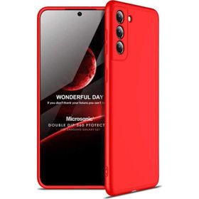 Microsonic Samsung Galaxy S21 Double Dip 360 Protective Kırmızı Cep Telefonu Kılıfı