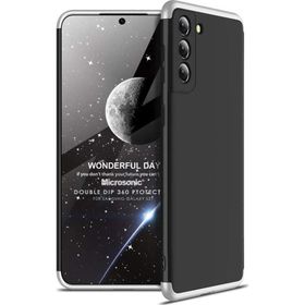 Microsonic Samsung Galaxy S21 Double Dip 360 Protective Siyah Gri Kılıf