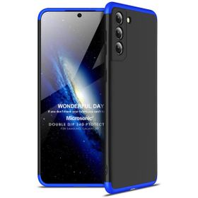 Microsonic Samsung Galaxy S21 Double Dip 360 Protective Siyah Mavi Kılıf