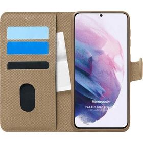 Microsonic Samsung Galaxy S21 Fabric Book Wallet Gold Cep Telefonu Kılıfı