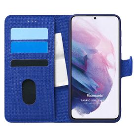 Microsonic Samsung Galaxy S21 Fabric Book Wallet Lacivert Cep Telefonu Kılıfı