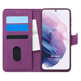Microsonic Samsung Galaxy S21 Fabric Book Wallet Mor Cep Telefonu Kılıfı
