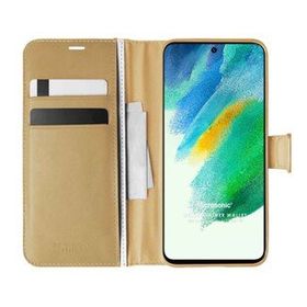 Microsonic Samsung Galaxy S21 FE Delux Leather Wallet Gold Cep Telefonu Kılıfı