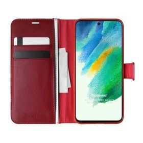 Microsonic Samsung Galaxy S21 FE Delux Leather Wallet Kırmızı Cep Telefonu Kılıfı