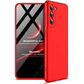 Microsonic Samsung Galaxy S21 FE Double Dip 360 Protective Kırmızı Cep Telefonu Kılıfı