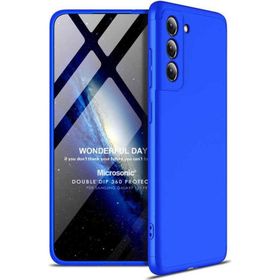 Microsonic Samsung Galaxy S21 FE Double Dip 360 Protective Mavi Cep Telefonu Kılıfı