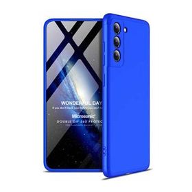 Microsonic Samsung Galaxy S21 FE Double Dip 360 Protective Mavi Cep Telefonu Kılıfı