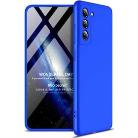 Microsonic Samsung Galaxy S21 FE Double Dip 360 Protective Mavi Cep Telefonu Kılıfı