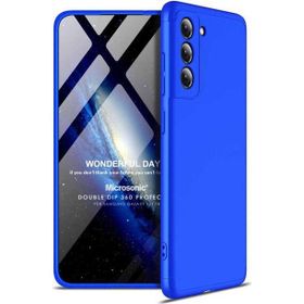 Microsonic Samsung Galaxy S21 FE Double Dip 360 Protective Mavi Cep Telefonu Kılıfı