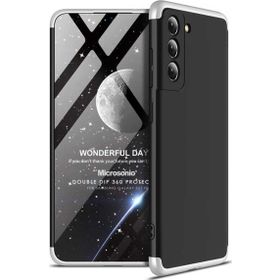 Microsonic Samsung Galaxy S21 FE Double Dip 360 Protective Siyah Gri Kılıf