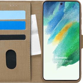 Microsonic Samsung Galaxy S21 Fe Fabric Book Wallet Gold Cep Telefonu Kılıfı