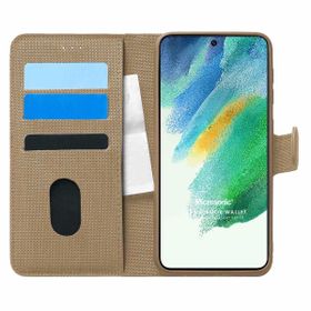 Microsonic Samsung Galaxy S21 Fe Fabric Book Wallet Gold Cep Telefonu Kılıfı